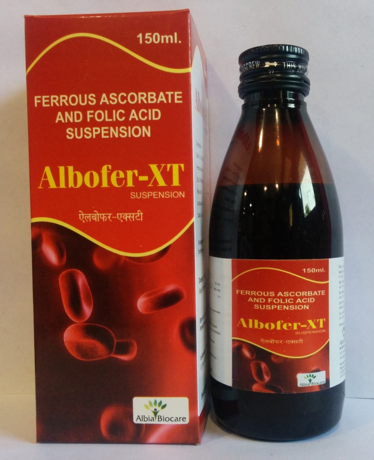 ALBOFER-XT SUSP. | Ferrous Ascorbate 30mg + Folic Acid 550mcg (per 5 ml)